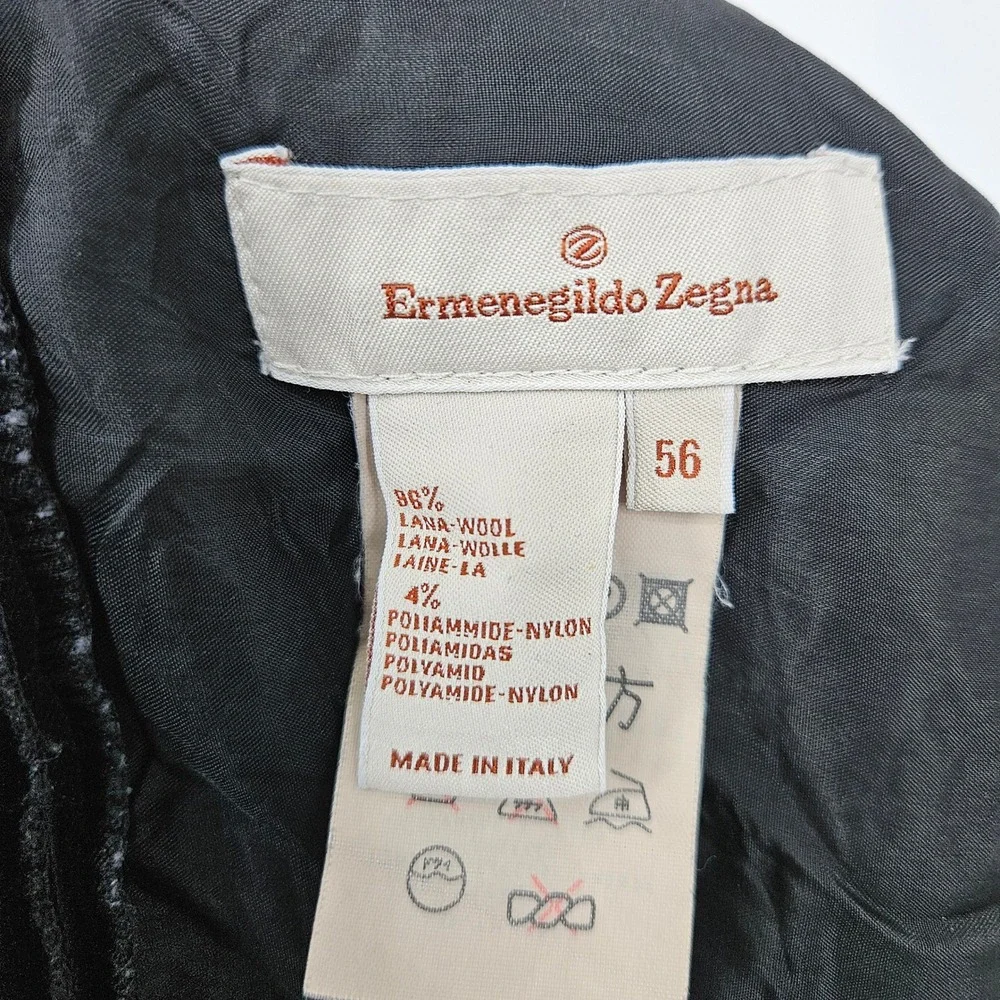 Ermenegildo Zegna Pants Mens Size 56 Black‎ Trousers Wool Blend Casual Preppy